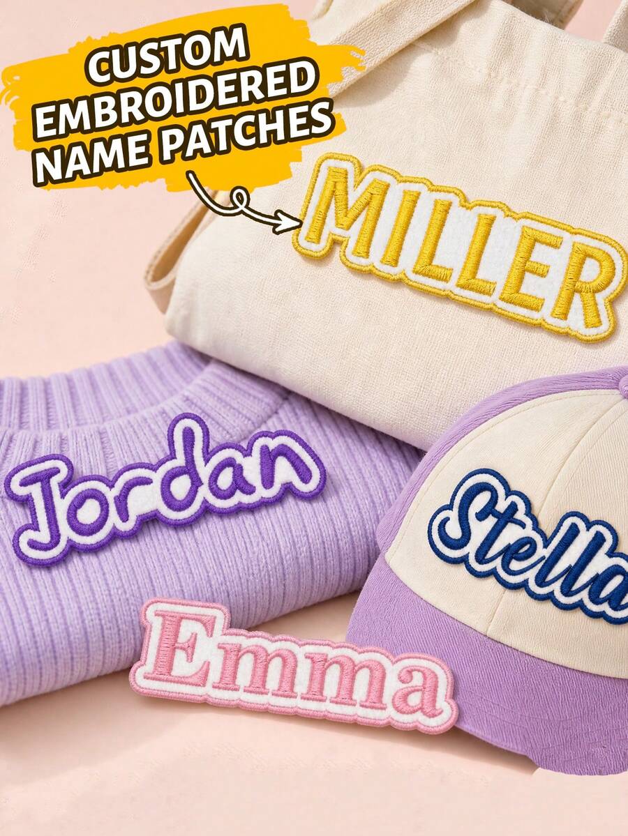 客製化刺繡姓名貼布貼紙,個性化字母貼布適用於連帽衫夾克帽子帆布袋,可客製大學風服飾裝飾,美學街頭風配件,日常穿搭亮點,魔鬼氈勾環式,雪尼爾 3D 泡泡刺繡,校隊字母貼布 - 風格E - 查看 1
