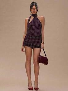 Vestido mini con estampado de lunares y espalda descubierta para mujer - Granada - Ver 3