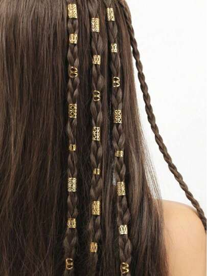 50 Pcs Gold Dreadlock Cuffs, Personalized Hip-Hop Street Party Braid Hair Accessories, Small Accessories That Can Be Clipped To Hair, Halloween Hair Accessories,Hair Clip,Birthday, Claw Clips