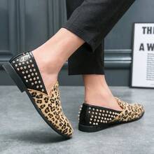ZCZ Men's Leopard Print Loafers, Slip-On Casual Leather Shoes, Low-Top Moccasins - Leopard Print - View 8