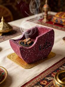 1pc Blessing-Themed Incense Burner, Exquisite Minimalist Style, Resin Craft With Arabic Inscriptions. As A Decorative Ornament, It Is Suitable For Meditation, Yoga, Home Decor, Interior Decor, Tea Room Decor, Office Decor, Hotel Decor, Festival And Party Decoration, And Also Perfect As A Gift. - Incense Burner - View 11