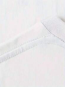 Camiseta manga corta cuello redondo 100% algodón, estampado trendy, tejido ligero y ventilado, estilo moda casual, apta para vida diaria, salidas informales y citas en primavera, verano y otoño - Negro - Ver 9
