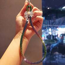 1 buah Tali Gantungan Ponsel Kristal dengan Hiasan Pita Berlian Imitasi, Aksesori Fashion Mewah untuk Wanita, Tali Gantung Ponsel yang Dapat Dilepas, Aksesori Fashion dengan Klip untuk Kamera CCD - Pita Mutiara - View 8