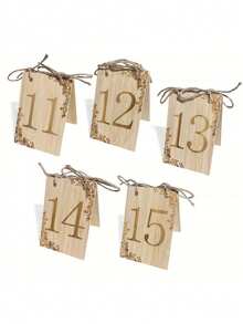 1 Set Vintage Wooden Wedding Table Number Plates, Wedding Party Dining Table Centerpiece Decor, Outdoor Wedding Table Number Stand, Wedding Reception Seating Guide, Wedding Welcome Area Table Number, Wedding Banquet Seat Decor, Engagement Party Table Number, Bachelorette Party Table Decor - Ideal Choice For Wedding, Baby Shower, Birthday Party And Event Seating Guidance - View 17