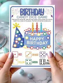 21pcs/Set Blue Birthday Party Game Cards, Bithday Gift Cards For Candy Dice Game, Happy Birthday Party Game Props For Baby Shower Party Supplies - Birthday Night Game Ideas, 1st Birthday Party Decor, Gender Reveal Decor, Birthday Party Supplies, Party Favors - Baby Blue - View 4