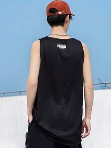 PUMA彪馬 Behind the Back Tank 時尚休閒運動透氣圓領 背心 男款 - 黑色 - 查看 3