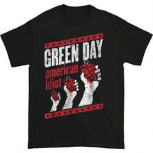 Camiseta Hot S1ALE Punk Band G1reen Day con estampado gráfico para hombre y mujer, estilo streetwear, moda Y2K, informal, extragrande, de algodón, nueva, verano, T1EE 220G, de algodón suave, para hombre y mujer, confeccionada con un tejido premium, duradero y agradable al tacto, adecuado para todo tipo de cuerpo y para uso diario. Camisetas informales transpirables y ligeras, conjuntos elegantes para otoño, perfectas para la vida diaria, actividades al aire libre, viajes, vacaciones y diversas fiestas temáticas durante todo el año. - Negro - Ver 1