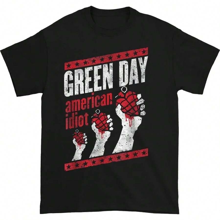 Camiseta Hot S1ALE Punk Band G1reen Day con estampado gráfico para hombre y mujer, estilo streetwear, moda Y2K, informal, extragrande, de algodón, nueva, verano, T1EE 220G, de algodón suave, para hombre y mujer, confeccionada con un tejido premium, duradero y agradable al tacto, adecuado para todo tipo de cuerpo y para uso diario. Camisetas informales transpirables y ligeras, conjuntos elegantes para otoño, perfectas para la vida diaria, actividades al aire libre, viajes, vacaciones y diversas fiestas temáticas durante todo el año. - Negro - Ver 1