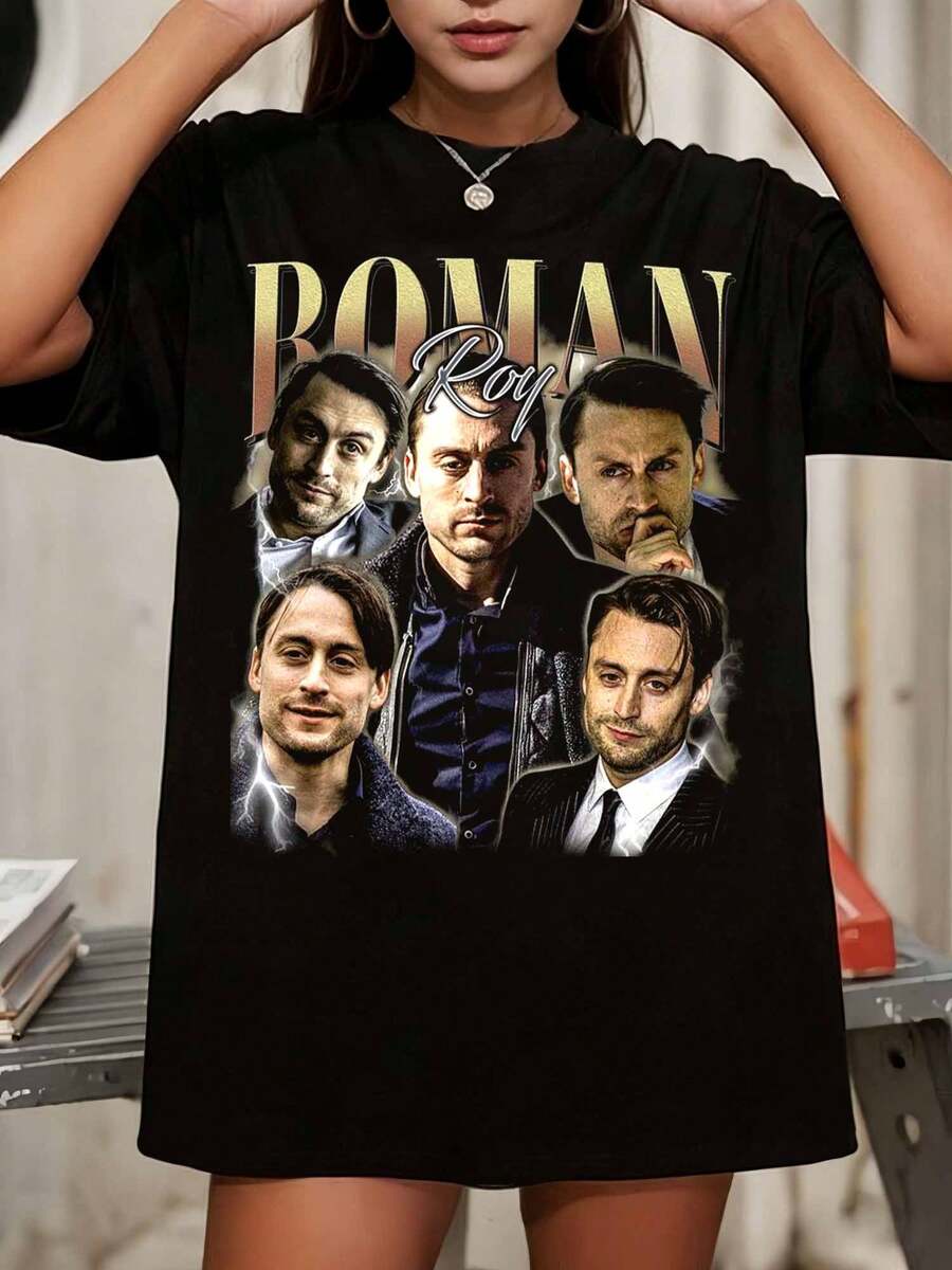 Limitiertes Roman Roy Vintage T-Shirt, Succession Serie Geschenk für Frauen und Männer, unisex Retro Fan Shirt - Schwarz - Übersicht 1