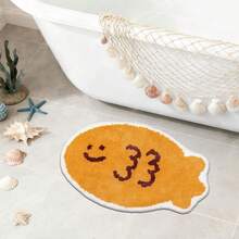 Cartoon Fish Bathroom Mat - Non-Slip, Faux Fleece Material, Machine Washable Bath Mat With Smiling Face Design, Bathroom Carpet, Doormat, Bathroom Accessories, Area Rug, Printed Carpet - Non-Slip, Fun Shower Decor, Pink, Soft Super Microfiber, Bathroom Mat, Bath Mat, Bathroom Decor, Rug For Bathroom, Door Mat, House Mats, Kawaii Rug, Suitable For Bathroom, Bathroom Decor - Cartoon Fish - View 8