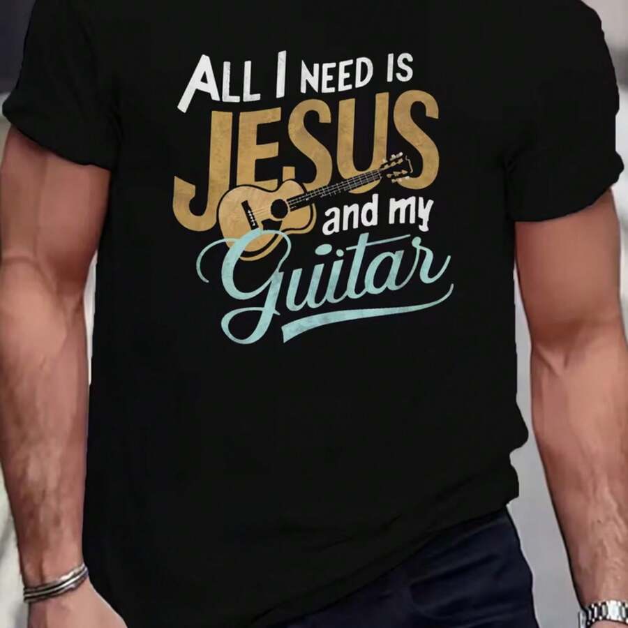 Printed T-Shirt For Men And Women - Hitam - View 1