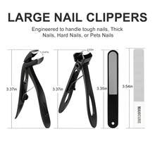 Bộ dụng cụ cắt móng tay chống bắn tóe chuyên nghiệp 4 trong 1, màu đen, bộ chăm sóc cá nhân bao gồm dũa móng tay bằng thủy tinh. - màu đen - Xem 8