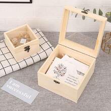 1 Stück Holz-Geschenkbox, exquisite Verpackungsbox, Schmuck-Holzbox Großhandel, Holz-Geschenkbox, Holzbox mit Glasdeckel, Verpackungsbox für konservierte Blumen - Verschiedenfarbig - Übersicht 8
