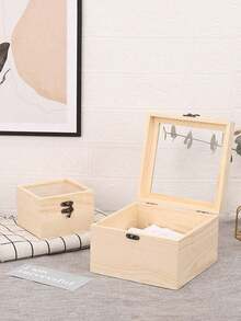 1 Stück Holz-Geschenkbox, exquisite Verpackungsbox, Schmuck-Holzbox Großhandel, Holz-Geschenkbox, Holzbox mit Glasdeckel, Verpackungsbox für konservierte Blumen - Verschiedenfarbig - Übersicht 4
