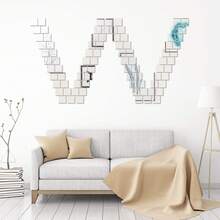 OUTANA 50pcs Square Acrylic Mirror Stickers, Self-Adhesive Removable DIY Wall Decals, Suitable For Bedroom, Dorm, Living Room Modern Home Decor - Multiple Styles - View 8