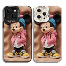 Disney Mickey Mouse Phone Case, Streetwear Style Protective Cover. Compatible With IPhone 17, 16, 15, 14, 13, 12, 11 Pro Series And Galaxy S22, S23, S24, S25 Models, Featuring Mickey In A Pink Hoodie, Layered Hats, And Sneakers Against A Soft Beige Background, Perfect For  Disney Fans, Ideal For Birthdays, Holidays, Anniversaries, Graduation Gifts, Or Any Special Occasion To Surprise Family, Friends, Classmates, And Loved Ones. - 黑色 - 查看 6
