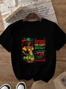 Women's Graphic T-Shirt 'Caribbean Carnival' - 100% Cotton, Thick 220g Fabric, Unisex Crew Neck, Comfortable And Breathable Material For Urban Casual Wear, Vibrant Festive Print With 'Whispered To Her' Text, Perfect Gift For Birthday, Anniversary. - 黑色 - 查看 6