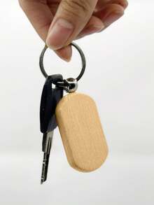 100pcs/50pcs/20pcs/10pcs Handmade Wooden Round Keychains, DIY Creative Small Gifts, Wooden Keychains, Car Decor, Bag Charms, Christmas Car Decor, Ideal Gifts For Teachers, Friends, Sisters (Random Delivery) - Multicolor - View 4