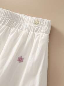Chân váy cotton trắng thêu phong cách Bohemian thanh lịch thường ngày, chân váy thêu hoa phong cách Boho mặc hàng ngày & du lịch, kỳ nghỉ Xuân/Hè - trắng - Xem 5