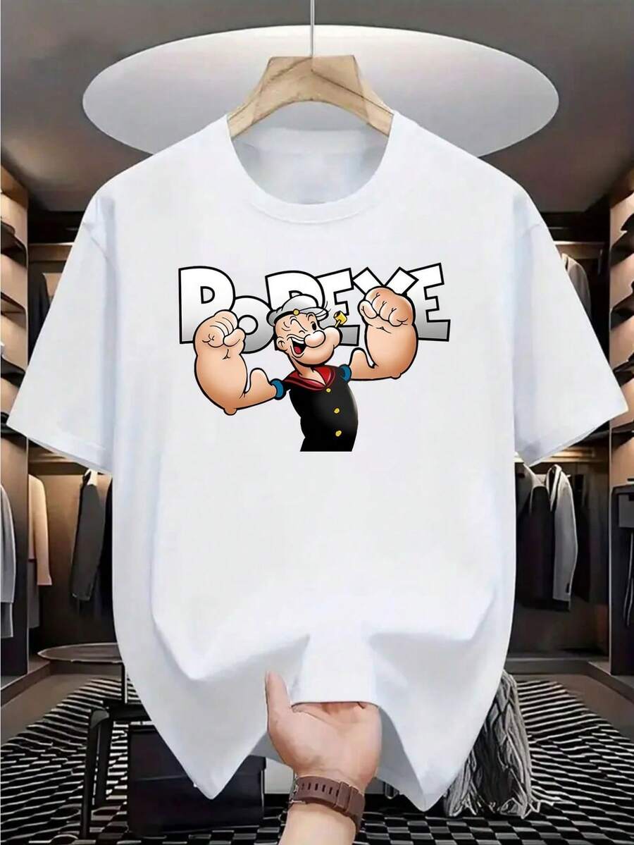 Camiseta unisex de manga corta, para hombrePopeyeImprimirCamiseta-Tejido de puntoManga cortaTripulaciónCuelloCamisaconClásicoPopeyeImprimir,InformalDesgaste,AdecuadoparaPrimaveraYVerano,MáquinaLavableClásicoPopeyeDiseño,AdecuadoparaInformalDesgasteYTemáticoEvents,playerashombre, , , Dazymujer,romwehombres, bohochic,maestrasregalos,camisetaparaconjuntos de mujercon curvasparamu,y2k, - Blanco - Ver 1