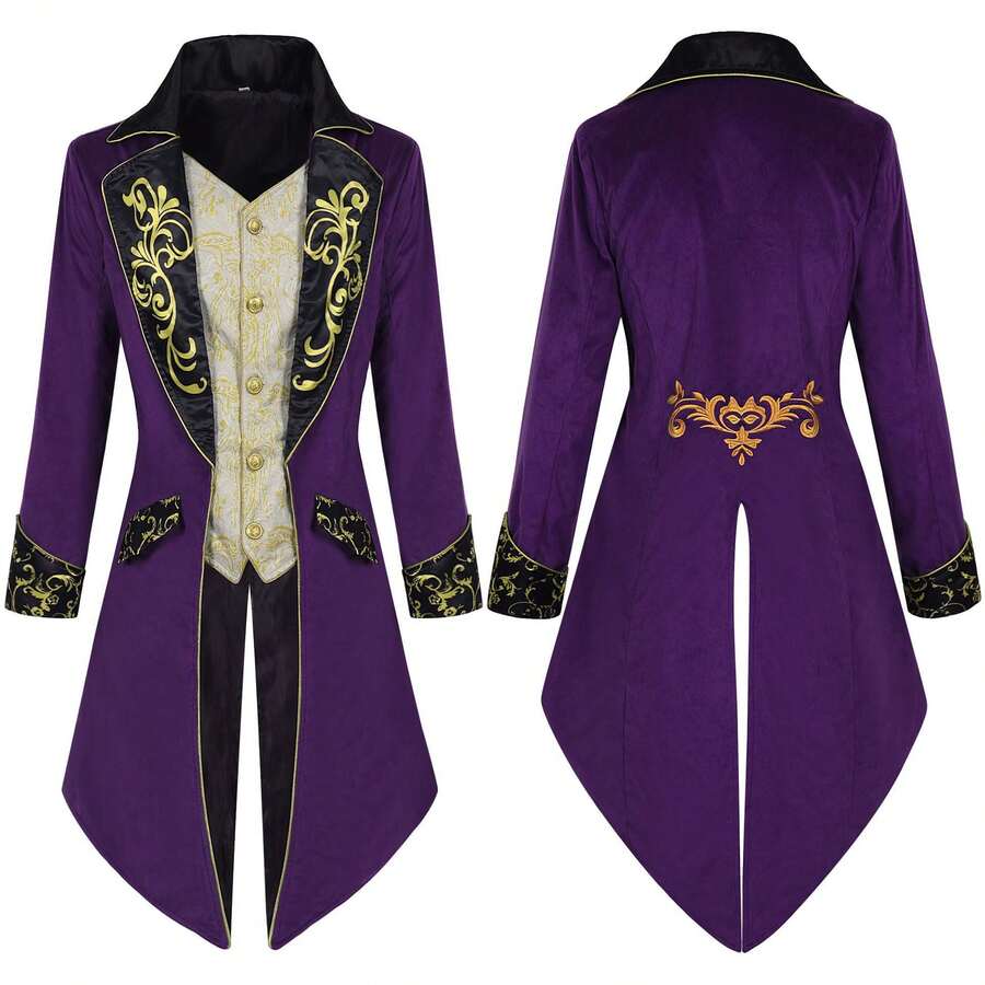 Cosplay Clothing - Court-style Swallowtail Coat, Style 2, Purple - View 1