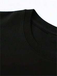 eed" para hombres - Algodón casual, manga corta, cuello redondo, ropa para todas las estaciones, lavable a máquina, ropa transpirable |   Camiseta gráfica llamativa |   Textura de punto IL4R - Negro - Ver 2
