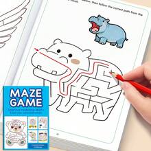 Children's Fun Maze Tracing Book, Primary School Student Puzzle Workbook With Various Patterns, Develops Imagination, Suitable For Back To School, Graduation Season Learning Aids, Holiday & Birthday Small Gifts - Multicolor - View 9