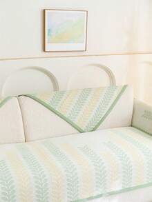 1 Đệm ghế sofa kiểu nông thôn, đệm lụa băng mát mẻ mùa hè, đệm ngồi, bọc tay vịn, bọc tựa lưng, khăn vải, chống trượt, phù hợp với ghế sofa hình chữ L và ghế sofa 1/2/3/4 chỗ ngồi (Bán lẻ từng chiếc) - Màu vàng - Xem 4