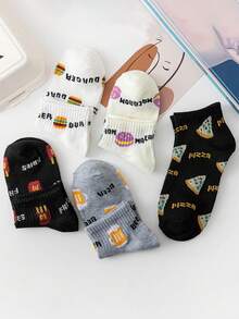 1/5 Đôi tất chủ đề đồ ăn nhanh, tất cổ ngắn bằng cotton mềm mại in hình đồ ăn ngộ nghĩnh, quà tặng cho người yêu ẩm thực, tất thường ngày unisex, lựa chọn tuyệt vời cho sinh nhật, Halloween, tiệc Lễ Tạ ơn. - Nhiều màu - Xem 2