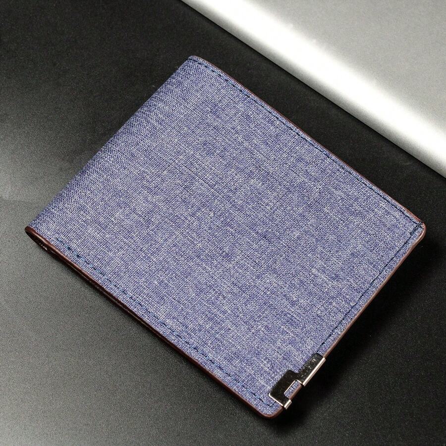 Short Casual Wallet Men, Multifunctional Youth Wallet, Simple Coin Purse, In Stock - Blue - View 1