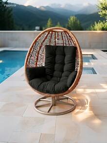 Single-Person Swing & Garden/Balcony Cushion (Swing Shown For Display Purposes Only.) ın Der Turkeı - Black - View 2