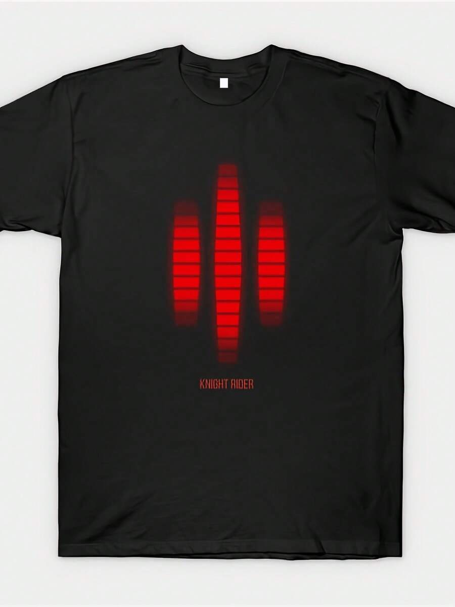 Camiseta Knight Rider Voice Box con Diseño de KITT y Gráfico del Módulo de Voz Icónico - Camiseta Casual de Cuello Redondo para Fanáticos del Programa de TV de los 80, Prenda Nostálgica - Negro - Ver 1