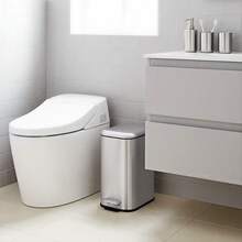 12L Stainless Steel Waste Bin With Sturdy Pedal And Removable Inner Bucket - Compact, With Recycling System (Container) (Unbranded) - Includes Inner Lining - C - View 3