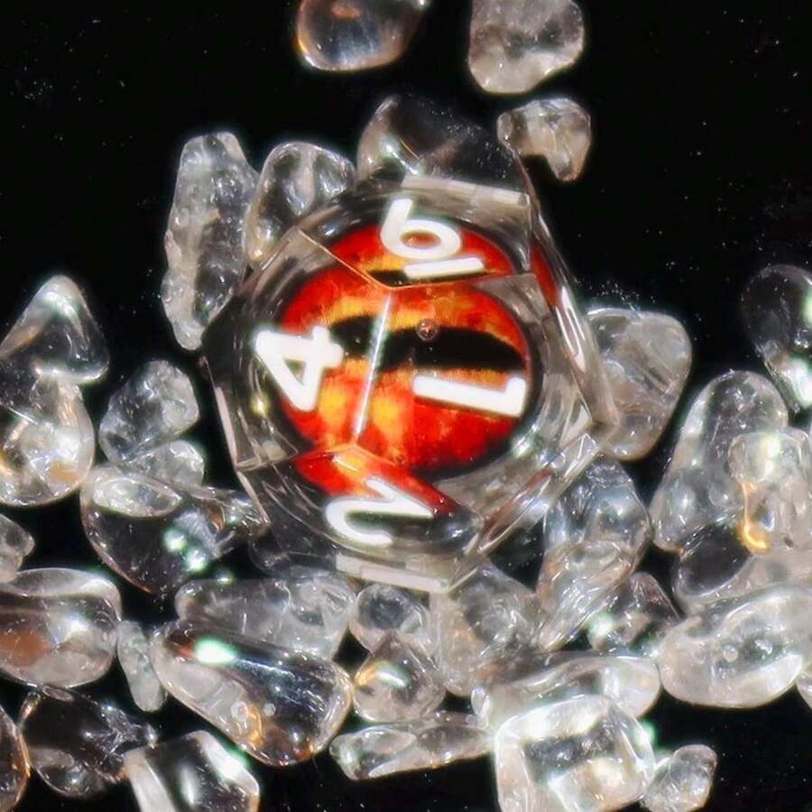 可旋转龙眼骰子套装,树脂材质,锋利边缘,多面骰子,适用于D&D、手工角色扮演游戏,包含D20、D12、D10、D8、D6、D4三种骰子。 - 彩色 - 查看 1
