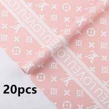 20张节日派对包装纸/1个折叠手柄花盒，菱形链条礼品袋创意鲜花包装盒，可重复使用的硬质礼品盒袋，质感高端，适用于情人节、母亲节、生日、婚礼浪漫花束包装和节日礼物 - 查看 8