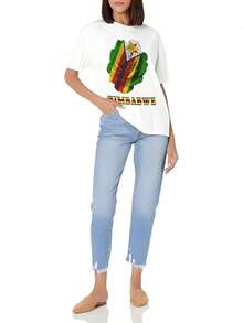 Camiseta Básica de Cuello Redondo para Mujer con Estampado de Rosas y Flores - Algodón Suave, Corte Ajustado, Versátil para Uso Diario - Estilo Urbano Vintage, Unisex, Camiseta de Manga Corta de Algodón Holgada con Cuello Redondo, blusas para mujer, playeras de mujer, blusas casuales para dama. - Blanco - Ver 2