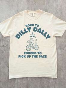 B1Orn a D1illy Dally other T1S1Hirt, Funny other Bike Graphic T1EE, R Lazy Humor S1Hirt, ow L1ife Vintage StY1Le Top, Chill Gift UniS1ex. - Blanco - Ver 2
