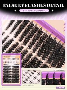 GROINNEYA 298pcs C-Curl Voluminous Eyelash Extension, Sufficient Quantity, Mixed Length, New Fluffy Soft 3D Faux Mink False Eyelashes DIY, For At-Home Use - C - View 4