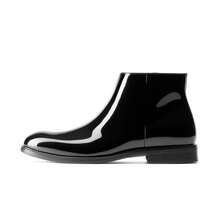 Men's Chelsea Boots Non-Slip Grip Durable Scratch Resistant Leather Formal Wedding Banquet Dress Shoes - BLACK-PAT - View 3
