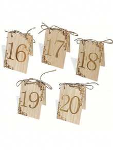 1 Set Vintage Wooden Wedding Table Number Plates, Wedding Party Dining Table Centerpiece Decor, Outdoor Wedding Table Number Stand, Wedding Reception Seating Guide, Wedding Welcome Area Table Number, Wedding Banquet Seat Decor, Engagement Party Table Number, Bachelorette Party Table Decor - Ideal Choice For Wedding, Baby Shower, Birthday Party And Event Seating Guidance - View 16