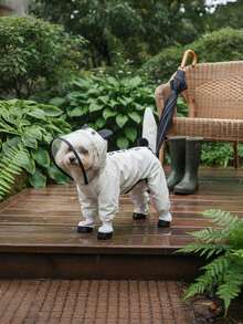 Cute 3D Panda Dog Raincoat, Waterproof Four-Legged Pet Jacket With Hood & Built-In Shoes, All-Inclusive Rain Gear For Small Medium Dogs Spring Summer Rainy Days - Multicolor - View 1