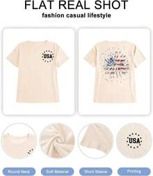 Camiseta Anbech80sRodeo para Mujer, Manga Corta, Clásica, Retro, Casual - Albaricoque - Ver 5