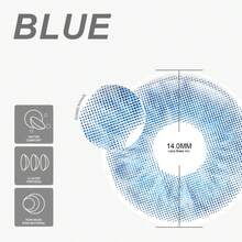 EYESHARE 1 Paio di Lenti a Contatto Cosmetiche per Occhi Naturali, Lenti Grigie, Lenti Verdi, Lenti Marroni per Bellezza - Blu - Visualizzare 5