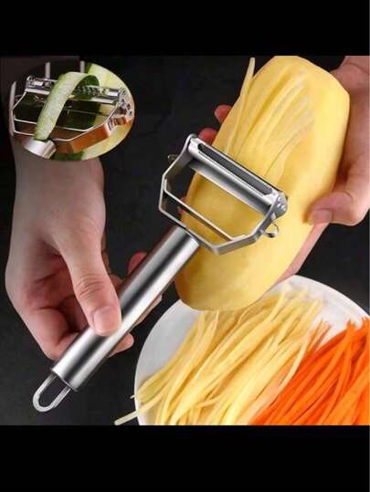 1 pieza Rallador y rebanador multifunción de acero inoxidable - Resistente a la oxidación, versátil rallador y rebanador de frutas y verduras, herramienta de cocina esencial, picado conveniente