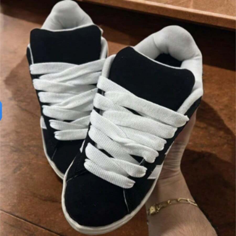 Skate Campu Shoes - Comfortable Quality - Suede - Thick Laces - 24-Hour Shipping - Mega ! - 黑色CP - 查看 1