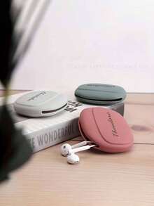 Customized Text LOGO Personalized 3/1 Piece, Multifunctional Storage Bag, Portable Earphone Cable Data Cable Storage Box, Portable Charger Earbuds Anti-Tangle Pouch, Compact And Portable, Suitable For Storing USB Drives, Cables, Keys, Chargers, Ideal For Daily Outings And Travel - Multicolor - View 4