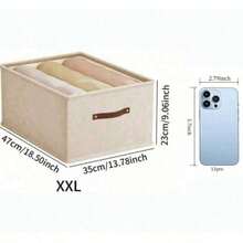1 pieza Caja de almacenamiento plegable de tela Oxford blanca, organizador de armario sin divisor, adecuado para vaqueros, suéteres, decoraciones, decoración de otoño, decoración navideña, decoración de habitación, decoración del hogar, decoración de dormitorio - Blanco - Ver 8