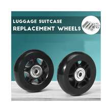 1 Pair Luggage Spinner Wheels Replacement With Tools Low Noise Suitcase Rubber - Black - View 7