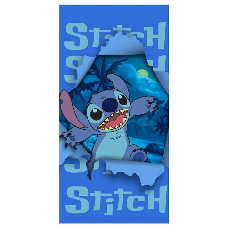 KIWI Disney 迪士尼史迪奇沙灘巾，超細纖維材質，速乾，70x140厘米，官方授權產品，泳池和浴室的理想之選 - 選項7 - 查看 1