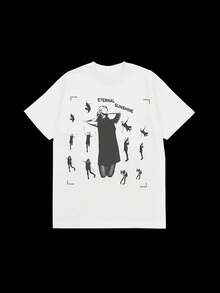 Unisex T-Shirt With A Geometric "Eternal Sunshine" Print For Men And Women. Soft And Essential For Year-Round Casual Wear, This Versatile T-Shirt Is Perfect For Any Occasion. It's An Affordable Everyday Essential And Makes A Great Christmas Gift For Fans And Friends. This Short-Sleeved T-Shirt Is Suitable For Lounging At Home, Everyday Wear, Parties, And Travel, And Makes A Wonderful Gift For Friends Or Family. - 白色 - 查看 5
